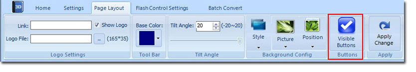 Visible Buttons in 3D digital book