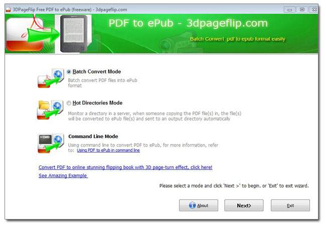 Free 3DPageFlip PDF to ePub Converter 1.0 full