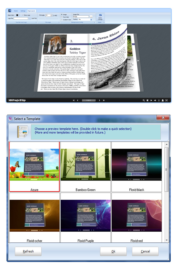 100% free PDF to Flash Movie(.swf) software to make online flash book from PDF