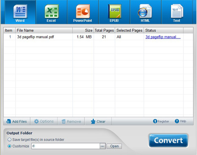 Free PDF to Office Conversion Tool software