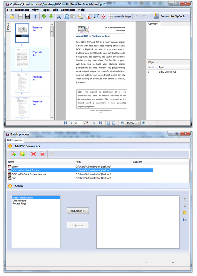 Here are some screenshots of 3D PageFlip PDF Editor below