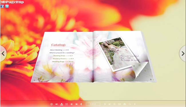 PageFlip eBook Flower Themes with 3D Fresh Vision