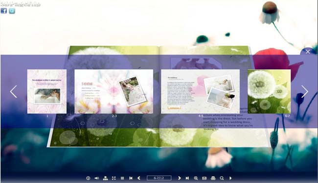 PageFlip eBook Flower Themes with 3D Fresh Vision