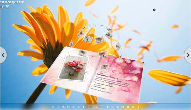 PageFlip eBook Flower Themes with 3D Fresh Vision