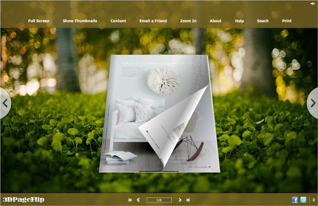 Green Cover Style Theme for 3D Page Turning Book