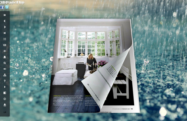 Rain Style Theme for 3D Page Turning Book
