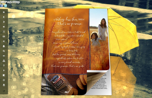 Raining Style Theme for 3D Page Turning Book