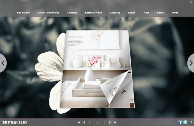 Summer Flower Style Theme for 3D Book screenshot