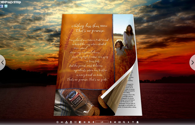 Sunglow Style Theme for 3D Page Turning Book