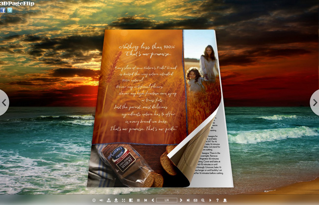 Sunglow Style Theme for 3D Page Turning Book