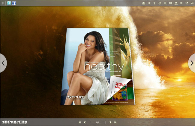 Wave Style Theme for 3D Book screenshot