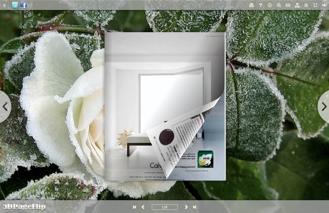 White Rose Style Theme for 3D Page Turning Book
